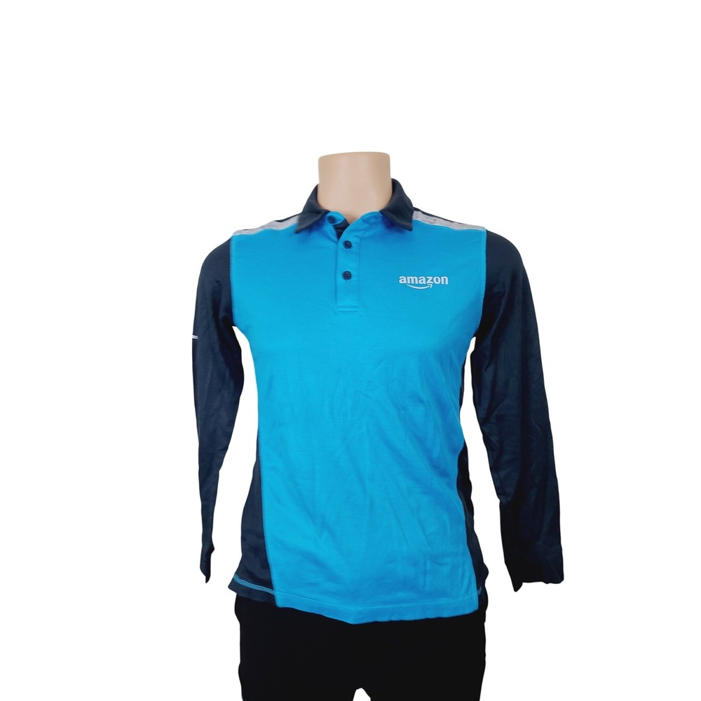 Amazon‎ breathable Long Sleeve Polo Active Wear Men's Size M/L Blue and Black